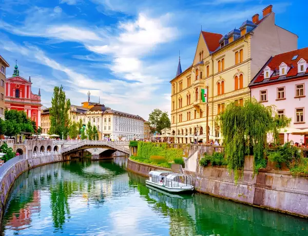 Ljubljana sans voiture : vue sur la rivière Ljubljanica