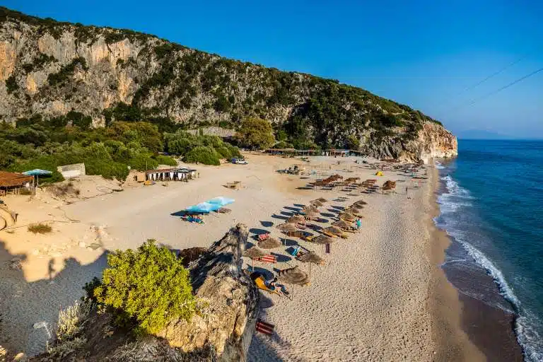 Vue sur la plage de Gjipe, la plus belle plage d'Albanie pour moi