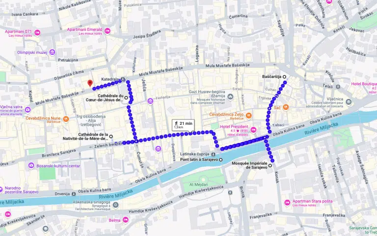 Google map, sarajevo jour 1